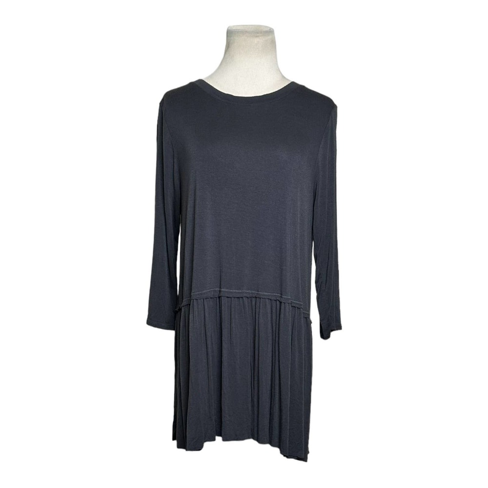 Zenana Premium gray 3/4 sleeves Tunic Dress size Medium